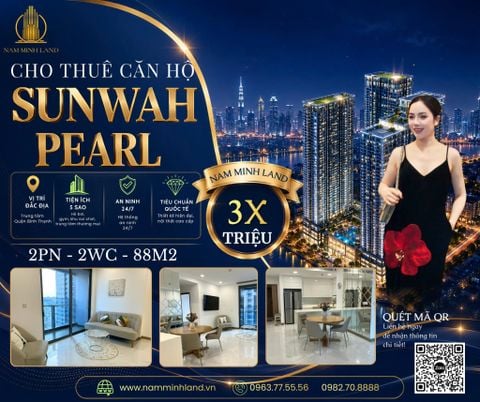  Sunwah Pearl - Cho thuê căn hộ 2 phòng ngủ. View nội khu yên tĩnh 