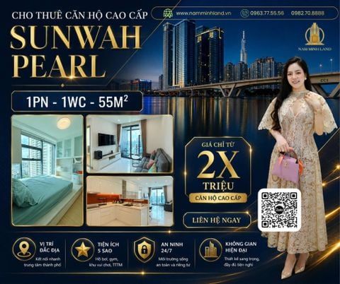 Sunwah Pearl - Cho thuê căn hộ 1PN 55m2 view thành phố - Nội thất hiện đại 