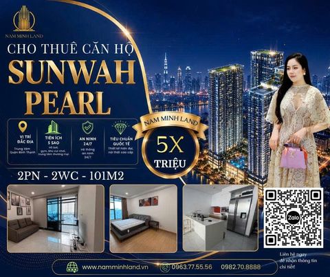  Cho thuê căn hộ Sunwah Pearl 2 phòng ngủ 101m2- Nhà trống sẵn, không gian rộng rãi 