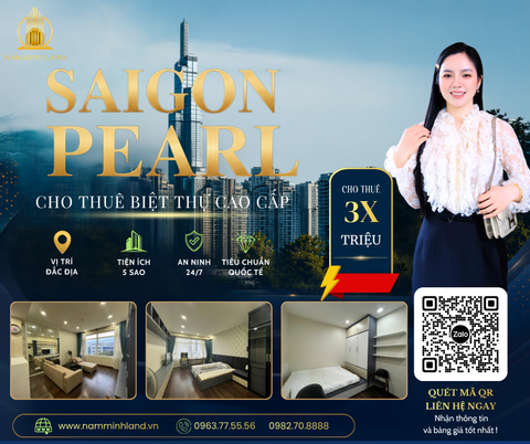  Cho thuê căn hộ Saigon Pearl 2PN 90m2 - Tầng cao view sồng Sài Gòn 