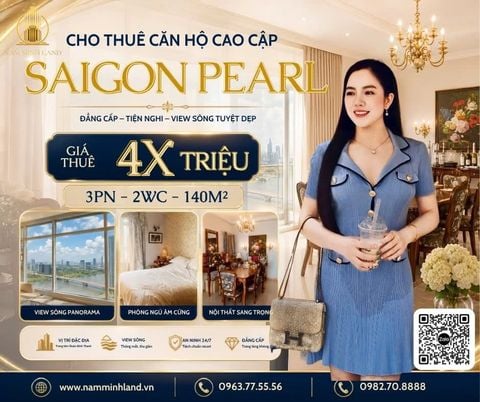  Cho thuê căn hộ Saigon Pearl 3 phòng ngủ 140m2- nhà đẹp, tiện nghi 
