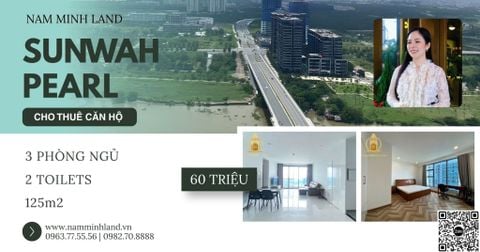  Cho thuê căn hộ Sunwah Pearl 3 Phòng ngủ 125m2 - Tầng cao, view sông Sài Gòn thoáng mát 