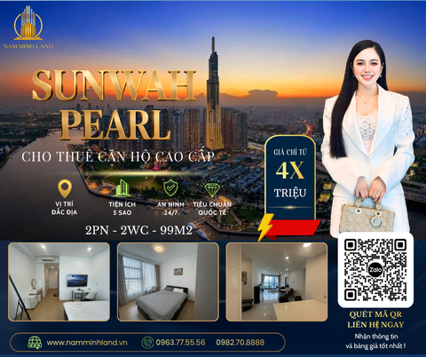  Cho thuê căn hộ Sunwah Pearl 2 phòng ngủ 99m2- Không gian rộng rãi 