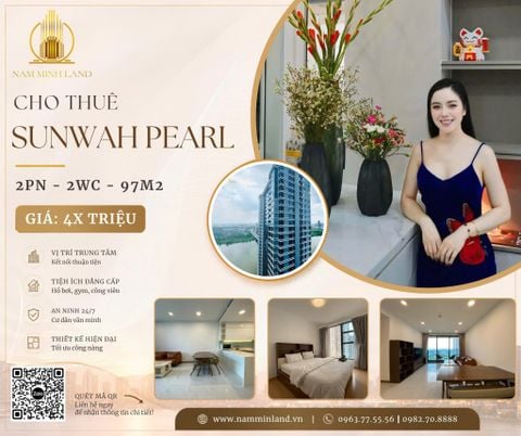  Cho thuê căn hộ Sunwah Pearl 2 phòng ngủ - Căn hộ sang trọng, view thành phố thoáng đãng 