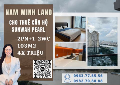  Cho thuê căn hộ Sunwah Pearl 2 phòng ngủ +1 103m2- View sông, layout +1 cực rộng 