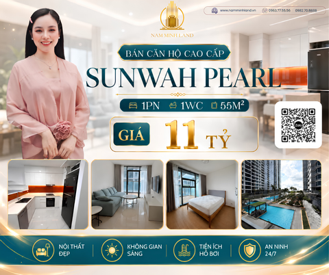  Bán Sunwah Pearl 1PN 55m2 view hồ bơi yên tĩnh, giá tốt 
