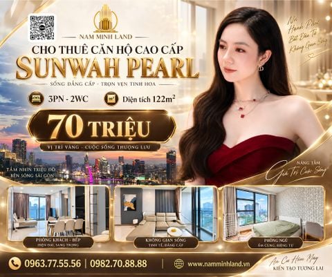  Cho thuê căn hộ Sunwah Pearl 3 phòng ngủ 122m2 - View trực diện sông 