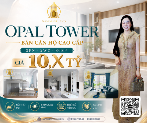  Opal Tower-Bán căn hộ 2 phòng ngủ 86m2 - View nội khu và Quận 1 