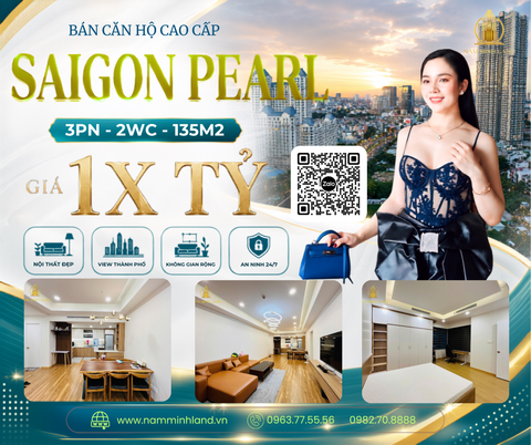  Bán căn hộ Saigon Pearl 3 phòng ngủ 140m2- View thành phố hướng trọn Landmark hoành tráng 