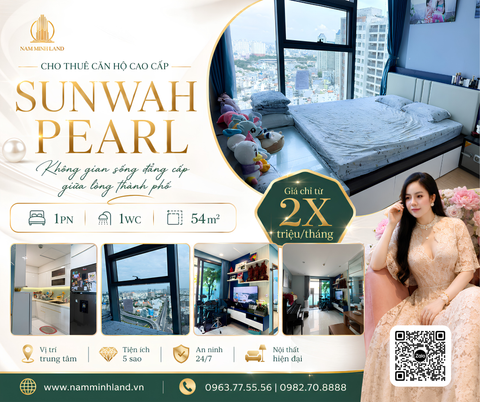  Sunwah Pearl - Cho thuê căn hộ 1 phòng ngủ 54m2, nhà trống, view thoáng đãng 