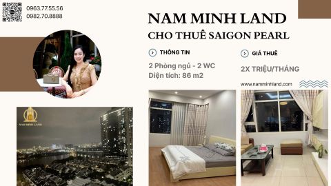  Cho thuê căn hộ Saigon Pearl 2 phòng ngủ 86m2 - Căn hộ cực xinh, mới và sang trọng 