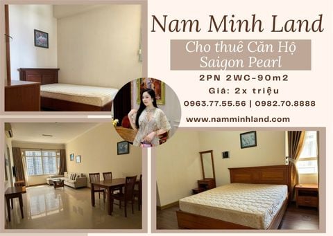  Saigon Pearl - Cho thuê căn hộ 2 phòng ngủ 90m2, tầng thấp, view sông - Giá 24 triệu net 
