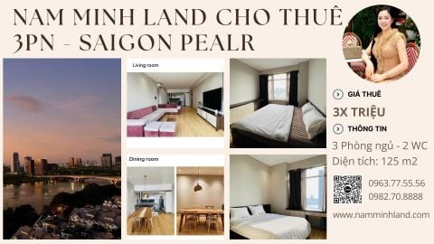  Cho thuê căn hộ Saigon Pearl 3 phòng ngủ 120m2 - View sông ngắm toàn cảnh quận 2 