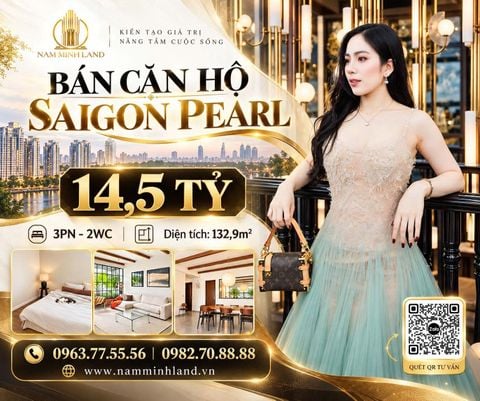  Bán căn hộ Saigon Pearl 3 Phòng ngủ 133m2 - view xéo sông thoáng mát ngắm nhìn Landmark 81 