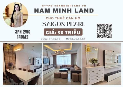  Cho thuê căn hộ Saigon Pearl 3 phòng ngủ 140m2 - Căn hộ cực kì rộng rãi phù hợp cho gia đình 
