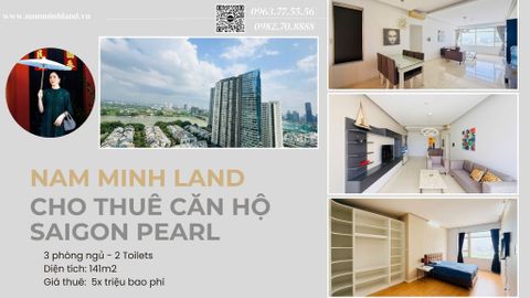  Cho thuê căn hộ Saigon Pearl 3 phòng ngủ 141m2 - Căn hộ view sông lộng gió 