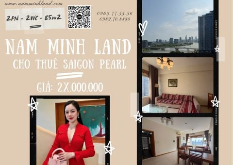  Saigon Pearl - Cho thuê căn hộ 2 phòng ngủ, Tầng trung view sông thoáng mát, đầy đủ nội thất - Giá 25 triệu 