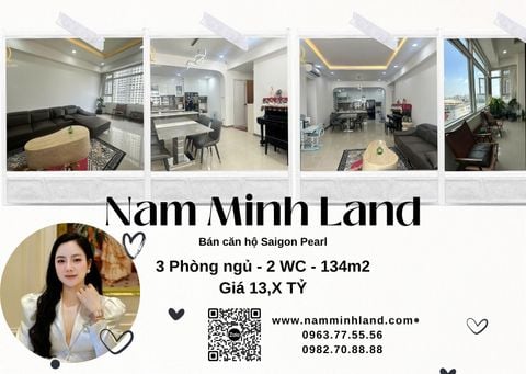  Bán căn hộ Saigon Pearl 3 phòng ngủ 134m2- Nội thất đầy đủ, view sông, ngắm pháo hoa trực diện tuyệt đẹp 