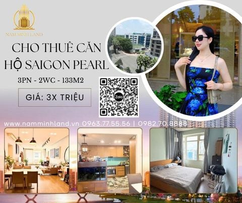  Saigon Pearl - Cho thuê căn hộ 3 phòng ngủ 133m2 - View thoáng mát, nhà đẹp 