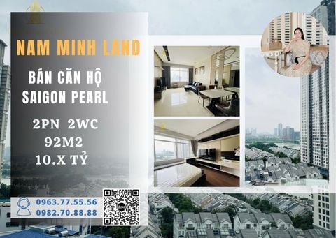  Bán căn hộ Saigon Pearl 2 Phòng ngủ 92m2 - Căn hộ tone trắng đen mát mắt, view sông chill 