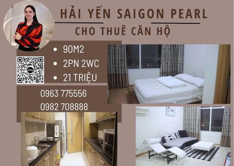  Saigon Pearl - Cho thuê căn hộ 2 phòng ngủ 92m2, Tầng trung, view sông - Giá 21 triệu net 
