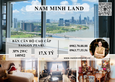  Bán căn hộ Saigon Pearl 3 phòng ngủ 140m2 - View sông siêu phẩm, nhà phong cách cổ điển 