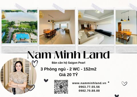  Bán căn hộ Saigon Pearl 3 Phòng ngủ 152m2 - View trực diện sông, đón gió sông cực mát 