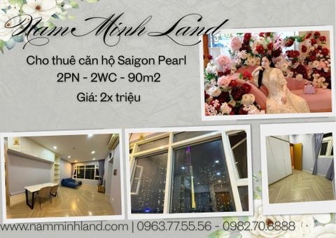  Saigon Pearl - Cho thuê căn hộ 2 phòng ngủ 90m2, tầng thấp, view Landmark 81 - Giá 21 triệu net 