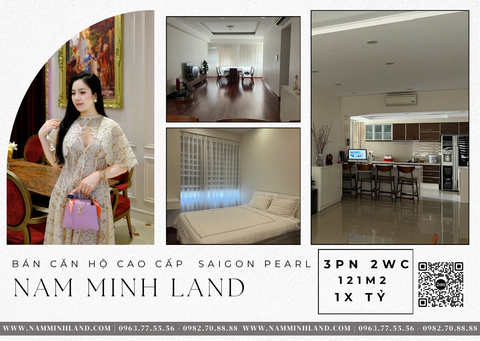  Bán căn hộ Saigon Pearl 2 Phòng ngủ 121m2 - Tầm view đẹp nhất dự án 