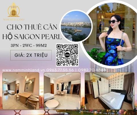  Saigon Pearl - Cho thuê căn hộ 3 phòng ngủ, view thoáng mát, đầy đủ nội thất 