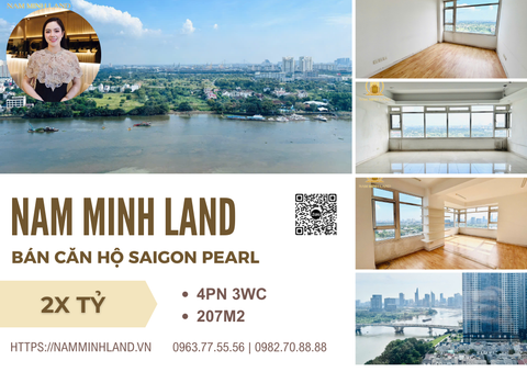  Bán căn hộ Saigon Pearl 4 phòng ngủ 207m2- Căn góc view trực diện sông tuyệt đỉnh 