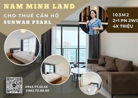  Cho thuê căn hộ Sunwah Pearl 2 phòng ngủ+1, 103m2- View sông thoáng mát, chỉ cần xách vali vào ở 