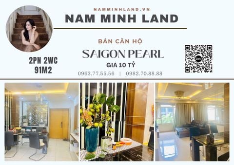  Bán căn hộ Saigon Pearl 2 phòng ngủ 91m2- Nhà rộng, dọn vào ở ngay 