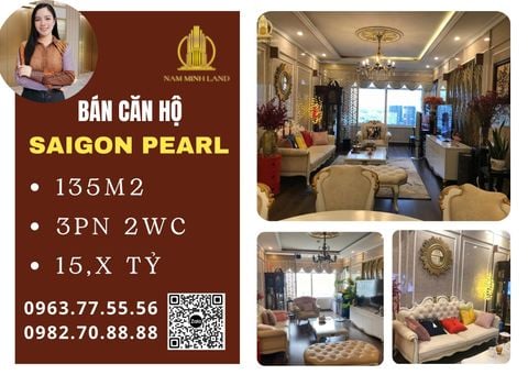  Bán căn hộ Saigon Pearl 3 phòng ngủ 135m2- Căn hộ nhà đẹp, diện tích lớn tầm view hướng mát 