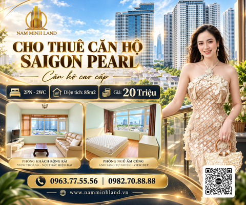 Saigon Pearl - Cho thuê căn hộ 2 phòng ngủ 85m2 - Giá 20 triệu net 