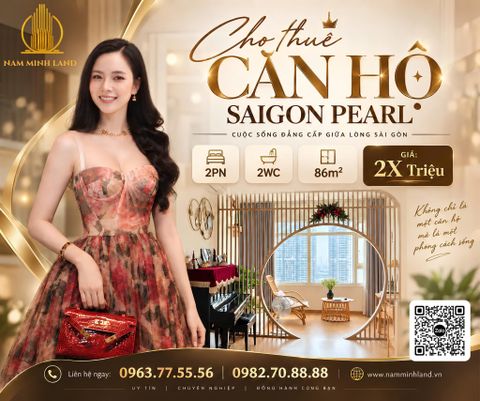  Cho thuê căn hộ Saigon Pearl 2 phòng ngủ 86m2 - Landmark 81 ngay trong tầm mắt 