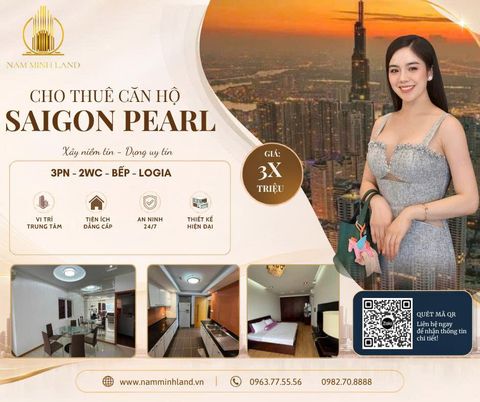  Cho thuê căn hộ Saigon Pearl 3 phòng ngủ 141m2 - View sông Sài Gòn cực đẹp 