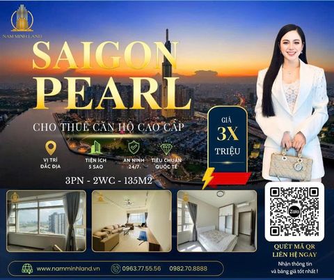  Cho thuê căn hộ Saigon Pearl 3 phòng ngủ 135m2- nhà đẹp, tiện nghi 