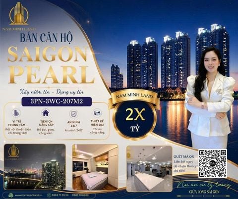  Bán căn hộ Saigon Pearl 4 phòng ngủ sửa thành 3 phòng ngủ 207m2- Nội thất đầy đủ, view sông, ngắm pháo hoa trực diện tuyệt đẹp 