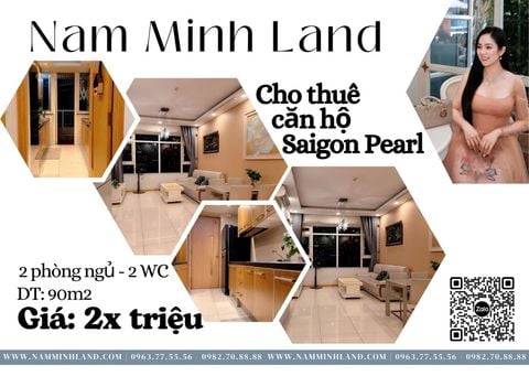  Cho thuê căn hộ Saigon Pearl 2 phòng ngủ 92m2 - Không gian sống ấm cúng 