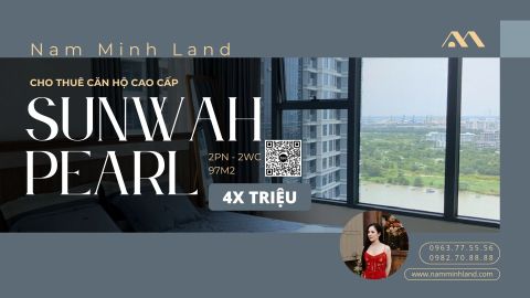  Cho thuê căn hộ Sunwah Pearl 97m2 2 phòng ngủ - View sông đắt giá giữa lòng Sài Gòn 