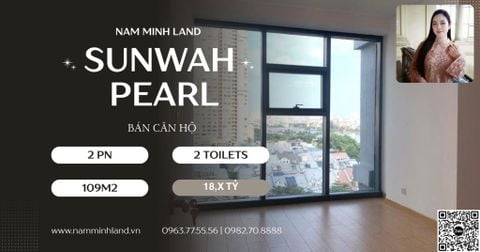  Bán căn hộ 2PN Sunwah Pearl diện tích 109m2 - Nội thất cơ bản, ngắm villa Saigon Pearl riêng tư và yên tĩnh 