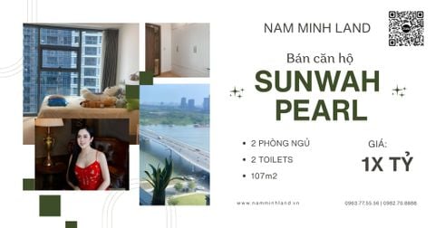  Bán căn hộ 2PN Sunwah Pearl diện tích 107m2 - Đầy đủ nội thất, view hồ bơi ngắm sông Sài Gòn 