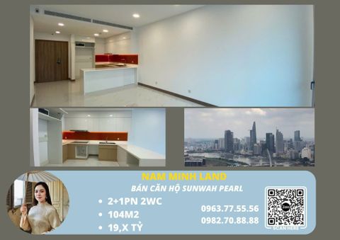  Bán căn hộ Sunwah Pearl 2 phòng ngủ+1 104m2, Trục GH-09 - View sông ngắm trọn quận 1 triệu đô 