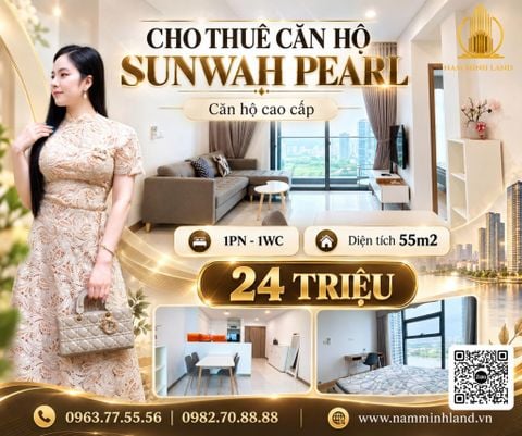  Cho thuê căn hộ Sunwah Pearl 1 phòng ngủ 55m2 - View sông và hồ bơi mát mẻ 