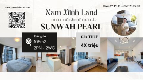  Cho thuê căn hộ Sunwah Pearl 2 phòng ngủ 105m2- View sông thoáng đãng cực chill 