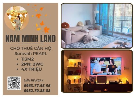  Cho thuê căn hộ Sunwah Pearl 2PN, Tầng trung, nội thất hiện đại 