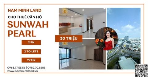  Cho thuê căn hộ Sunwah Pearl 2 phòng ngủ - Căn hộ sang trọng, view thành phố thoáng đãng 