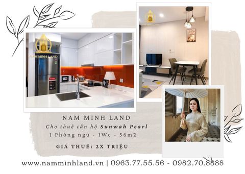  Sunwah Pearl - Cho thuê căn hộ 1 phòng ngủ, Tầng trung, view sông thoáng mát 