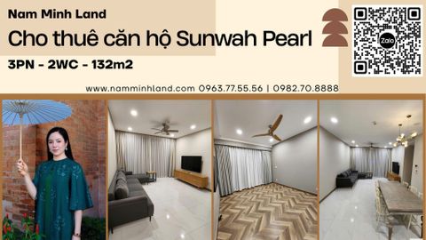  Cho thuê căn hộ Sunwah Pearl 3 phòng ngủ 132m2 - Nhà rộng rãi ngắm nhìn sông Sài Gòn rực rỡ mỗi tối 